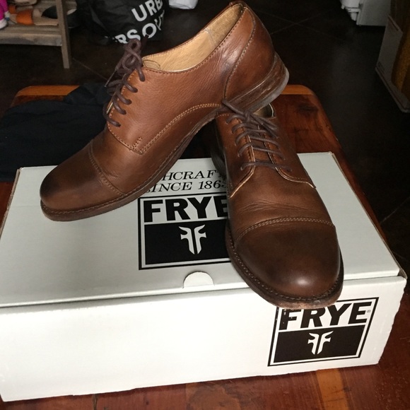 Brown Frye leather oxfords