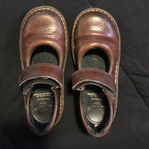 Girls dr marten brown leather Mary Janes