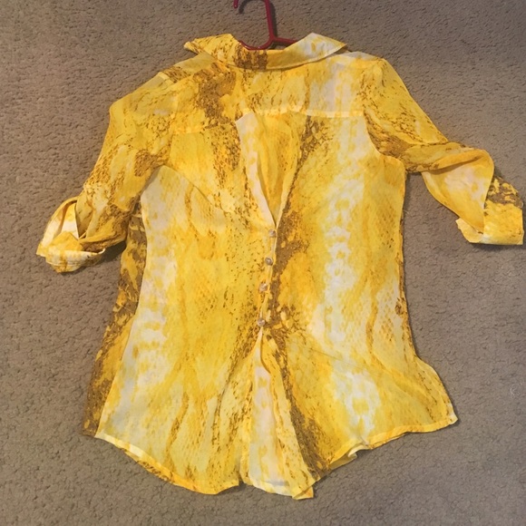 Yellow and brown blouse - Picture 3 of 3