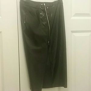 Forever21 Black Liquid High Split Pencil Skirt