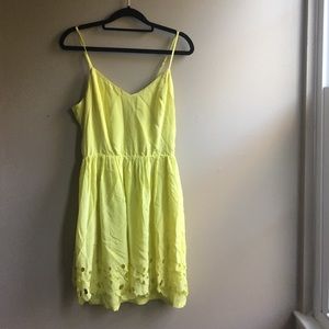 Yellow Laser Cut Dress