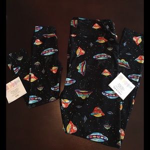 Lularoe Mommy & Me Set UFOs TC AND Kids Small/Med