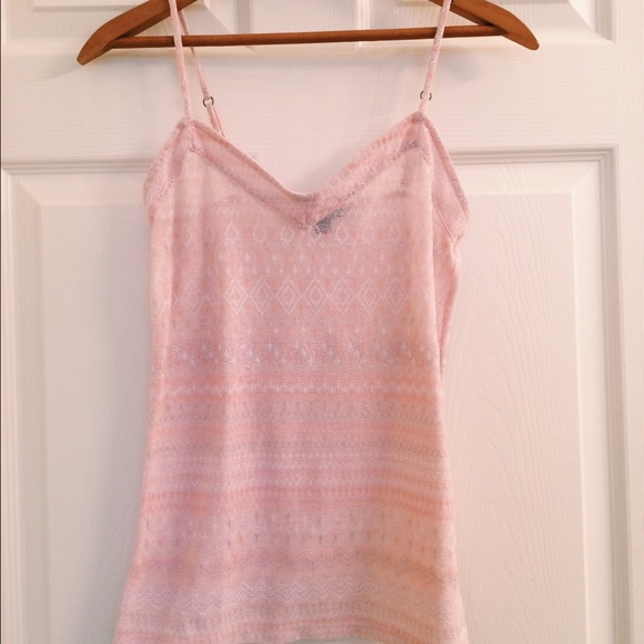 American Eagle Outfitters Pink Sparkle Tank Top