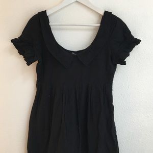Anthropologie Babydoll Dress Black Ruffle Size 2