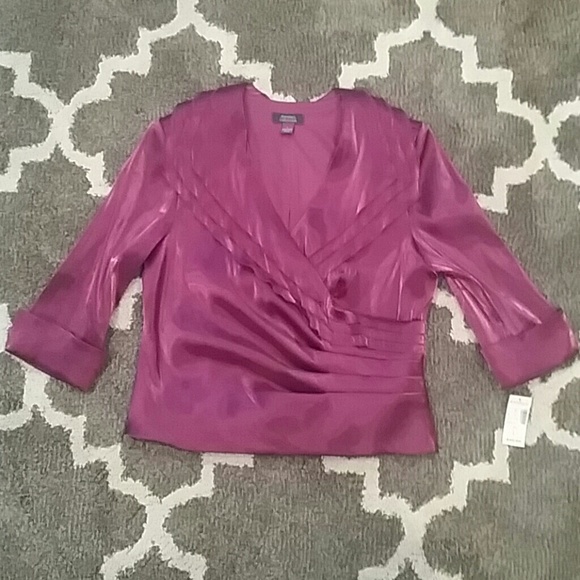 NEW Large iridescent purple dressy blouse