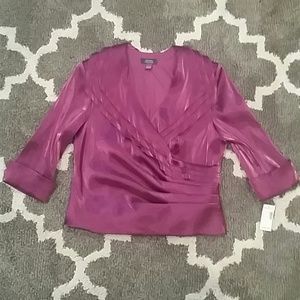 NEW Large iridescent purple dressy blouse