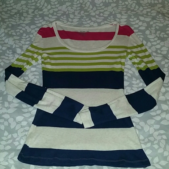 OLD NAVY  stripe l/s scoop neck shirt - Picture 1 of 3