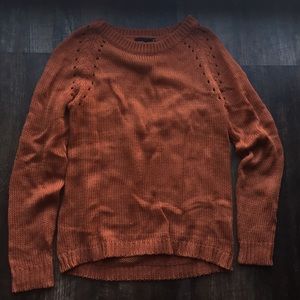 Burnt orange a+ro sweater, keyhole back