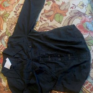 Three quarter sleeve black shirt Abby Dawn