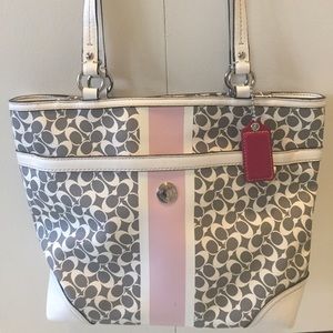 Coach Signature Chelsea Heritage Stripe Tote Purse