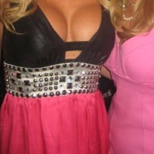 Bebe black and pink dress xxs