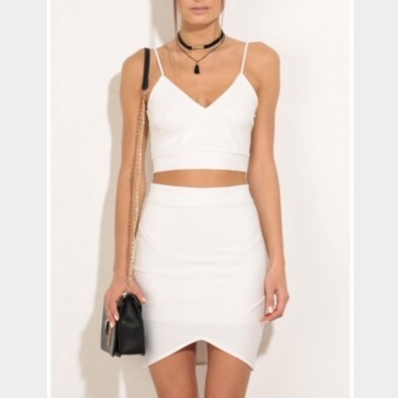 White two piece dress set