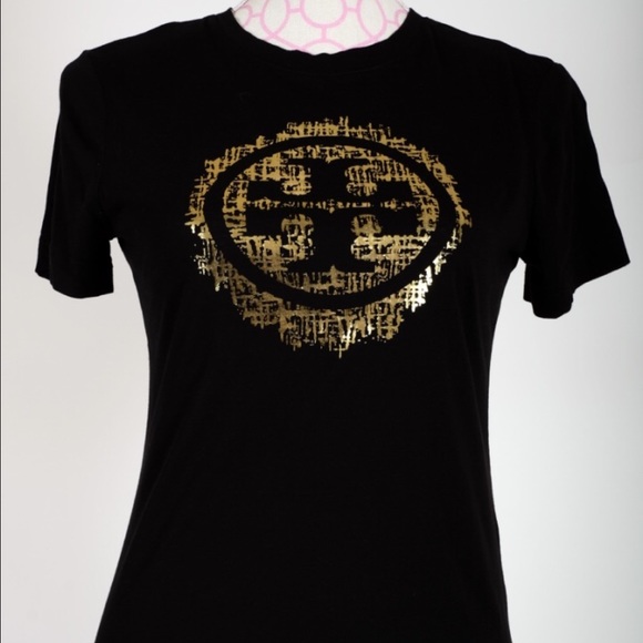 Tory Burch Logo Tshirt Black size: XS