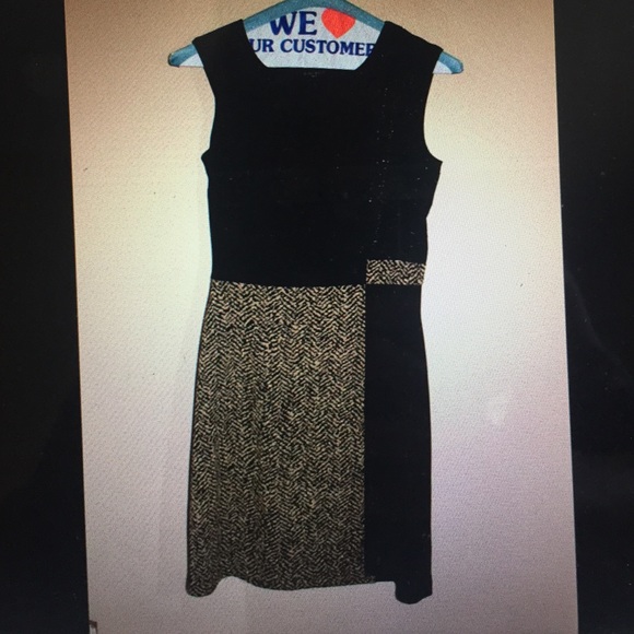 Tailored Black and Gold Dress