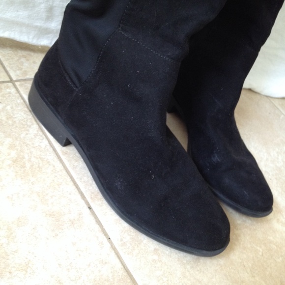 Black suede over the knee boots - Picture 4 of 5