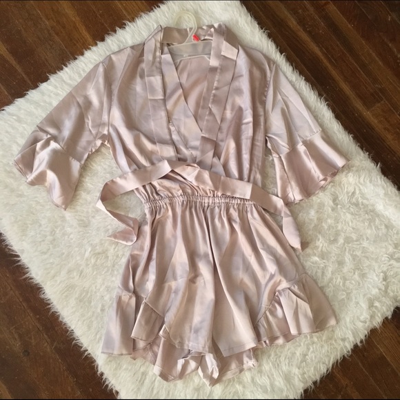 Tan Silk Romper