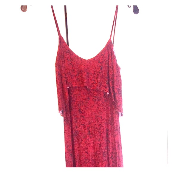 Tart Red and Black Graffiti Maxi Dress.