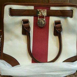 Fushia and Cream Handbag