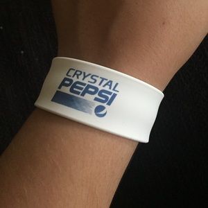 ✅EXCLUSIVE Crystal Pepsi logo slap bracelet