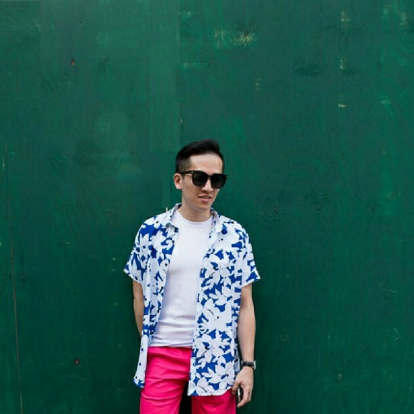 Blue Patterned Print Shirt
