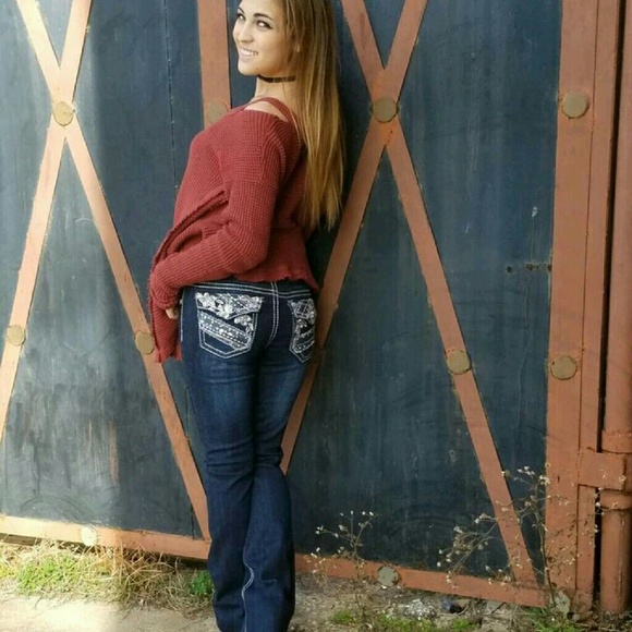 Flirty Floral Embellished Boot cut Jeans - Picture 3 of 3