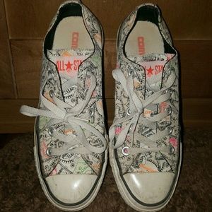 White w/ Neon Designs converse