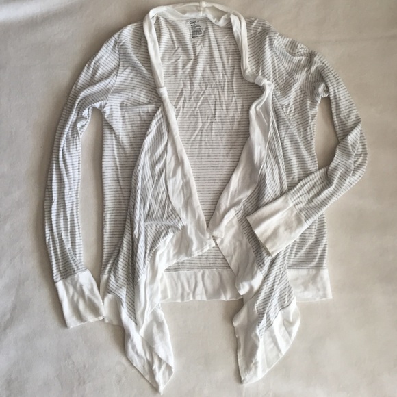 Striped grey and white cardigan