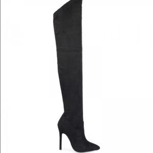 Black Heeled Thigh High Boots