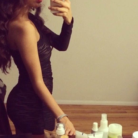 Black one shoulder dress