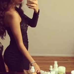Black one shoulder dress