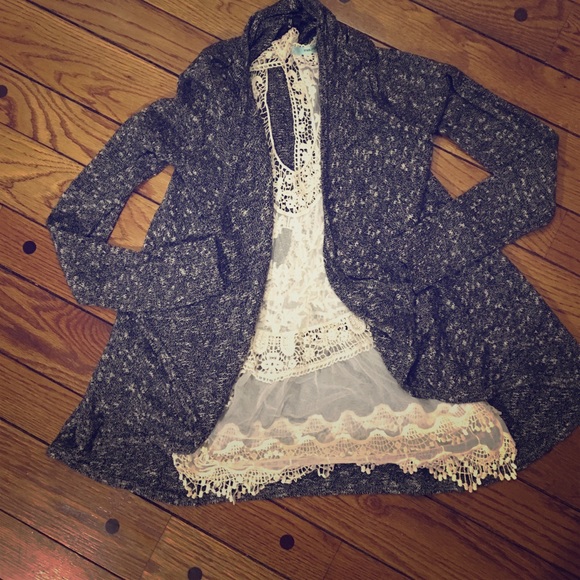 Open flyaway cardigan