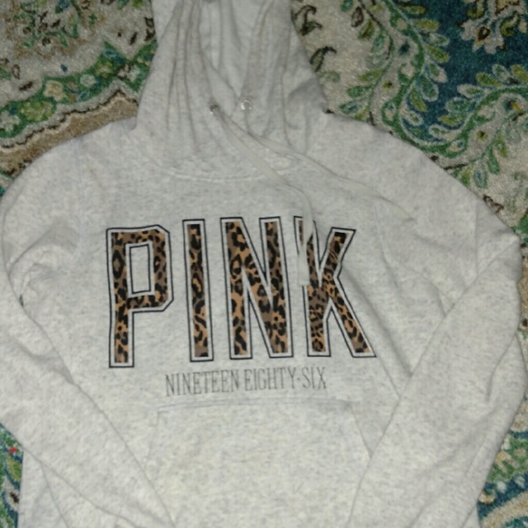 Victoria secret pink cheetah grey pullover