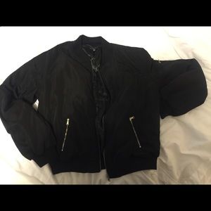Kendall + Kylie Black Bomber Jacket