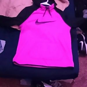 A pink Nike hoodie