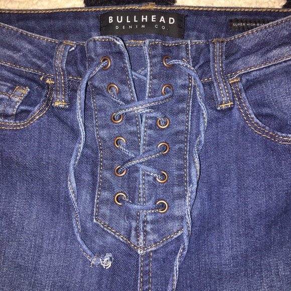 Lace-Up Front Skinny Jeans