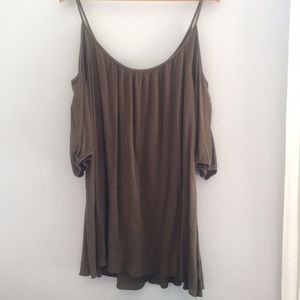 Olive green off the should dress