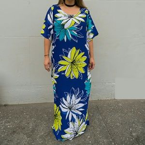 Blue Floral Maxi Gown