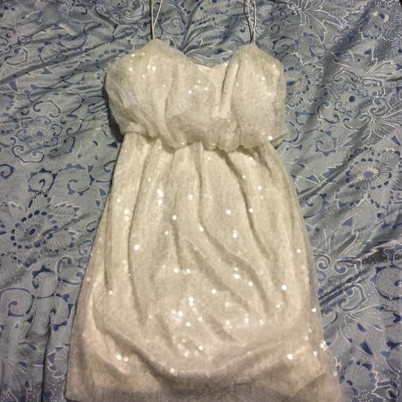 Aiden Mattox White Sequin Dress!