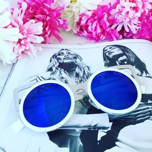🆑 "Daria" Sunglasses || White & Blue Cat Eye