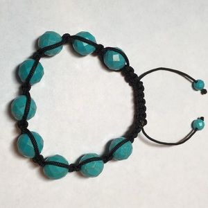 2/$20 Turquoise Faceted Magnesite Slide BraceletOS