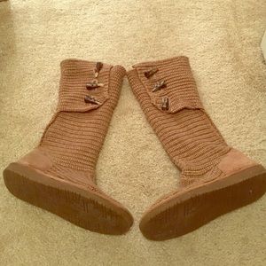 BearPaw Tan Tall Knit Boot