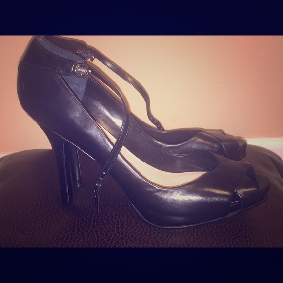 Nine West Ankle Strap Black Heels