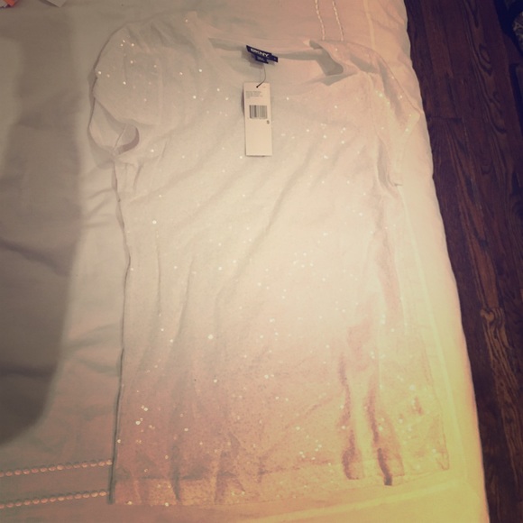 DKNY sparkle tee white