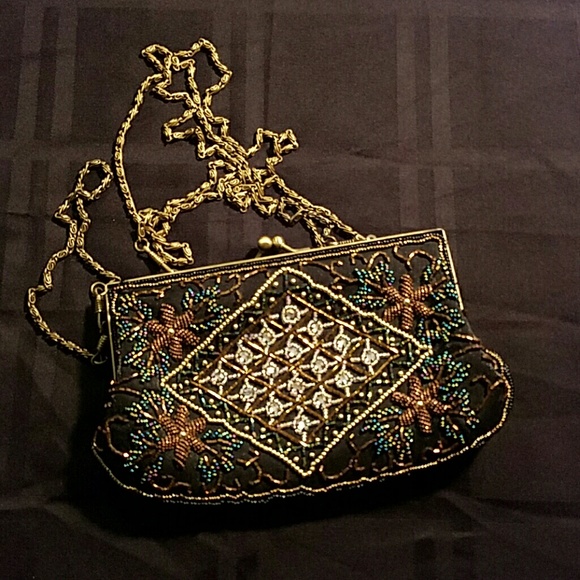 Lovely beaded evening party bag purse - Picture 2 of 4