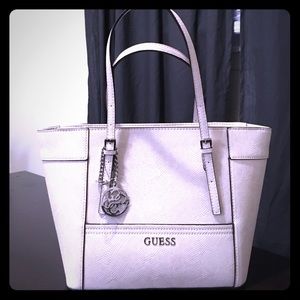 Guess white tote