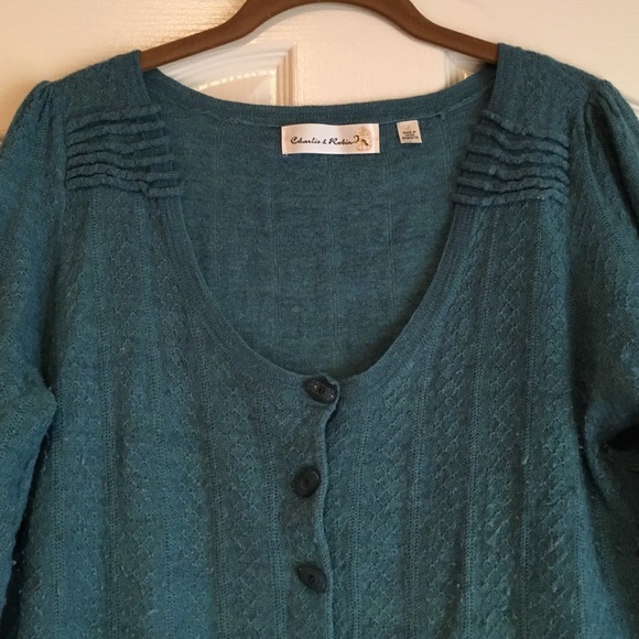 Blue Button Cardigan - Picture 2 of 3