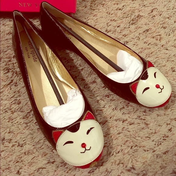 Kate Spade "Jimi" kitty face flats - Picture 1 of 4