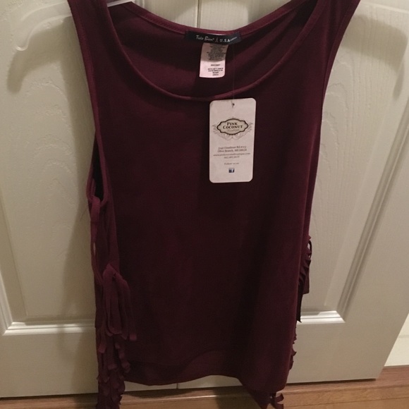 Faux suede burgundy shirt