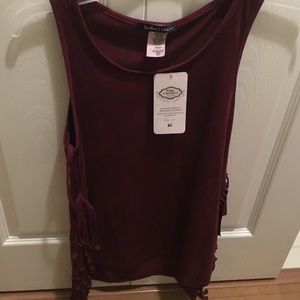 Faux suede burgundy shirt