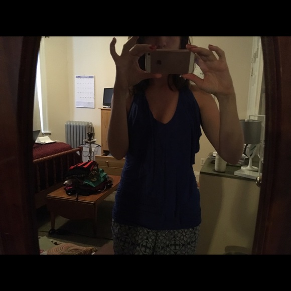 A blue tanktop
